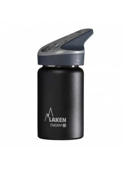 Laken Jannu termica isolante in acciaio INOX , borraccia bocca larga, nero, 350ml / Laken