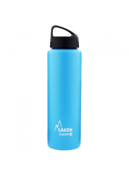 Wide mouth Stainless steel thermo bottle, light blue, 1l / Laken