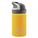 Wide Mouth Stainless Steel Thermo Bottle with Lockable Summit Sport Cap, Yellow, 350ml