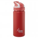 Bocca larga Bottiglia termica in acciaio inox con tappo sportivo a vetta chiudibile a chiave, rosso, 500 ml