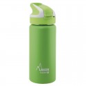 Bocca larga Bottiglia termica in acciaio inox con tappo sportivo a vetta chiudibile a chiave, verde, 500 ml