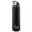 Wide Mouth Stainless Steel Thermo Bottle with Lockable Summit Sport Cap, Black, 750ml