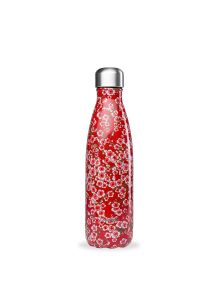 Insulated Stainless Steel Thermo Bottle, Red Flowers