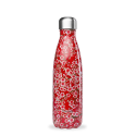 Insulated Stainless Steel Thermo Bottle, Red Flowers