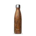 Insulated Stainless Steel Thermo Bottle, Wood Brown