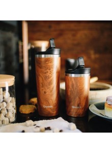 Insulated Stainless Steel Travel Mug, Wood Brown, 300ml