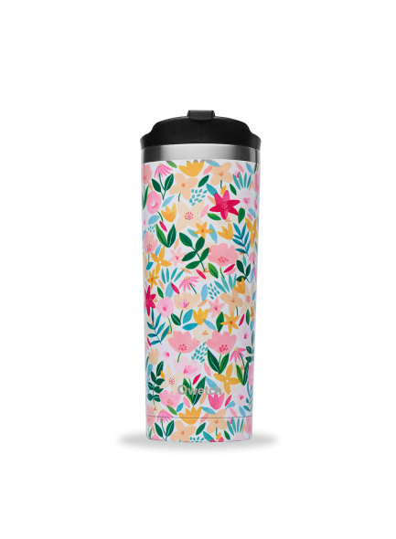 Insulated Stainless Steel Travel Mug, Flora - Pink