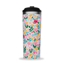 Insulated Stainless Steel Travel Mug, Flora - Pink
