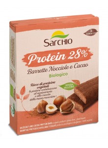 Barrette protein senza glutine con nocciole e cacao