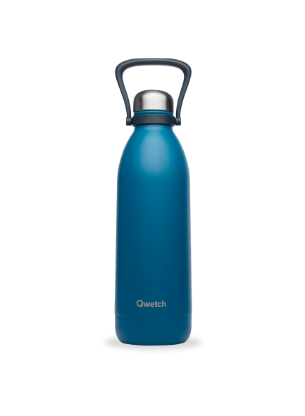 Insulated Stainless Steel Thermo Bottle with Handle, Blue