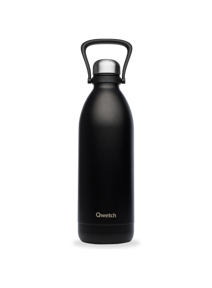Insulated Stainless Steel Thermo Bottle with Handle, Black