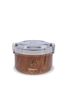 Insulated Stainless Steel Bento Box, Wood
