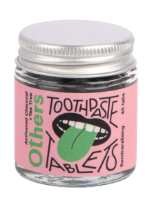 Compresse per la pulizia dei denti, Tea Tree e carbone attivo