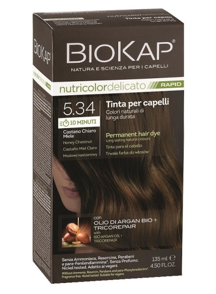 Biokap Nutricolor Delicato Rapid 5.34 / Honey Chestnut Hair Dye