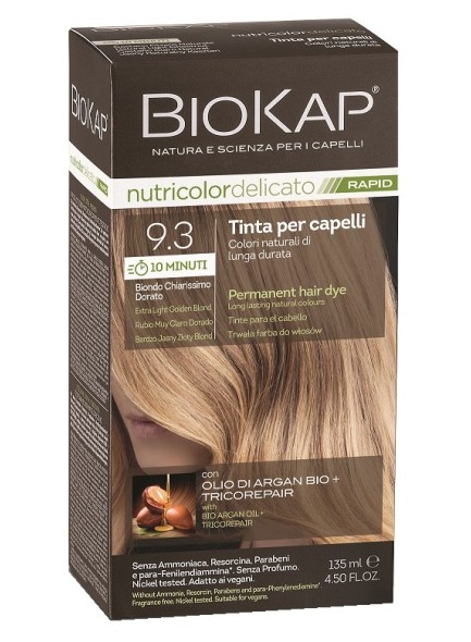 Biokap Nutricolor Delicato Rapid 9.3 / Extra Light Golden Blond Hair Dye
