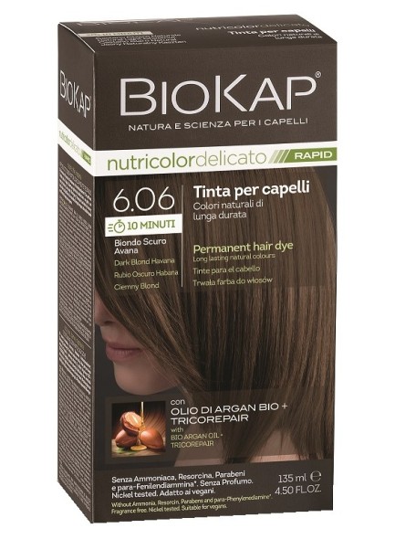 Biokap Nutricolor Delicato Rapid 6.06 / Dark blond Havana / Hair Dye