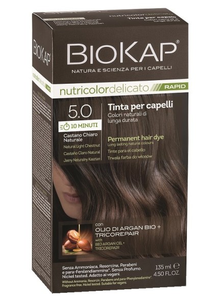 Biokap Nutricolor Delicato Rapid 5.0 / Natural Light Chestnut/ Hair Dye