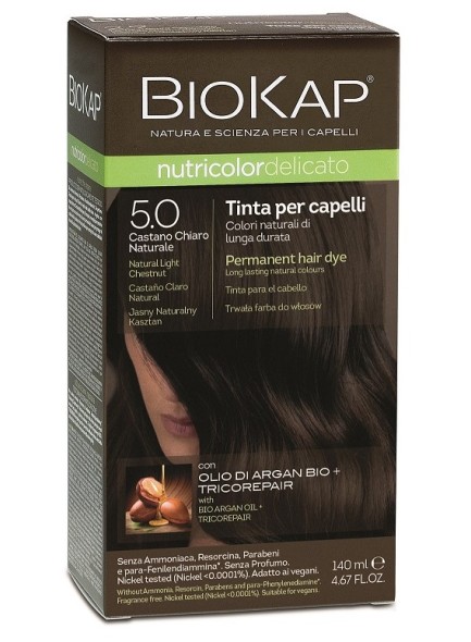 Biokap Nutricolor Delicato 5.0 / natural light chestnut / Hair Dye