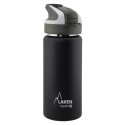 Wide Mouth Stainless Steel Thermo Bottle with Lockable Summit Sport Cap, Black, 500ml