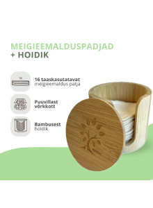 Meigieemalduspadjad 16tk + bambusest hoidik