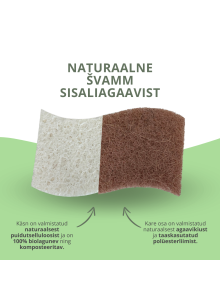 Dish Sponge from Natural Cellulose & Sisal Agave, 12pcs