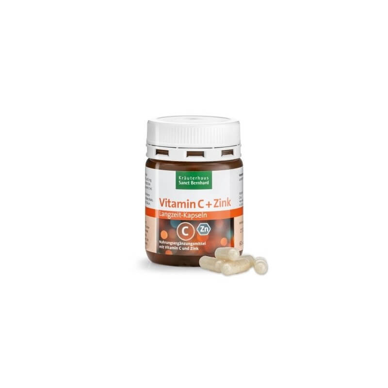 Vitamin C + Zinc Slow Release Capsules, 60pcs / dietary supplement