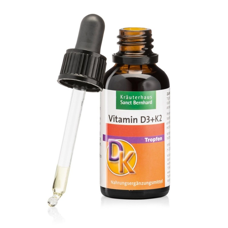 Vitamin D3 (25mcg) + K2 (20mcg) Drops, 30ml / dietary supplement