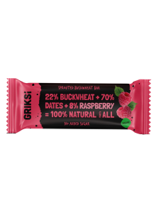 Raw Bar with Sprouted Buckwheat & Raspberry, 35g