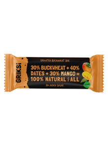 Raw Bar with Sprouted Buckwheat & Mango, 35g
