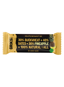 Barretta grezza con grano saraceno germogliato e ananas, 35g