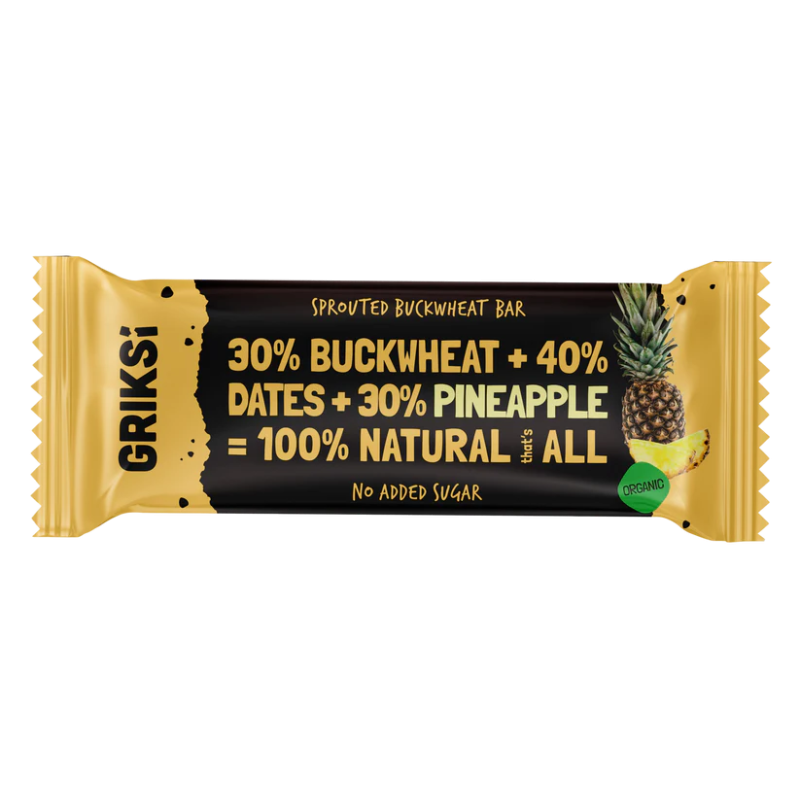 Barretta grezza con grano saraceno germogliato e ananas, 35g