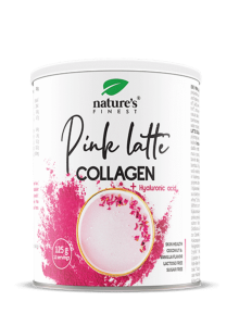 Kollageenijuoma "Pink Latte" hyaluronihapolla, 125g / ravintolisä