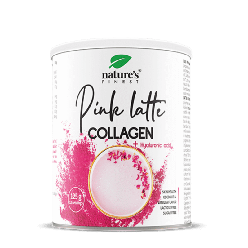 Kollageenijuoma "Pink Latte" hyaluronihapolla, 125g / ravintolisä