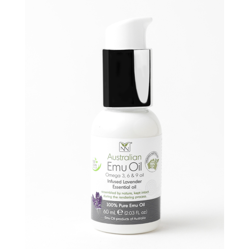 Olio di emu con infuso di olio essenziale di lavanda