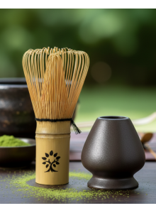 Matcha vispli hoidja, keraamiline, tume, 1tk