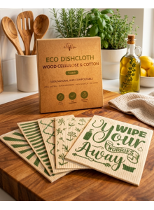 Wood Cellulose Dishcloth, 5pcs