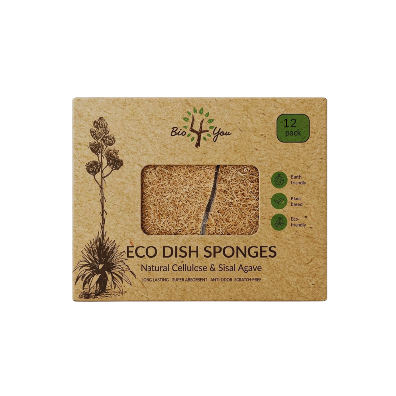 Spugne a base di cellulosa naturale e agave sisal, 12pz