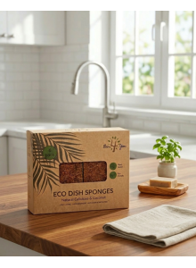 Dish Sponge from Natural Cellulose & Coconut, 6pcs