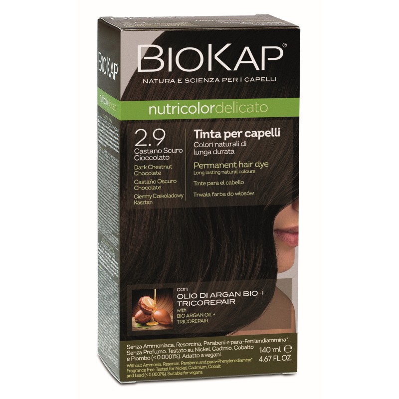 Biokap Nutricolor Delicato 2.9 / Dark Chestnut Chocolate Hair Dye