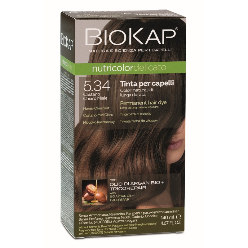 Biokap Delicato 5.34 Honey Chestnut permanent hair dye | Bio4you