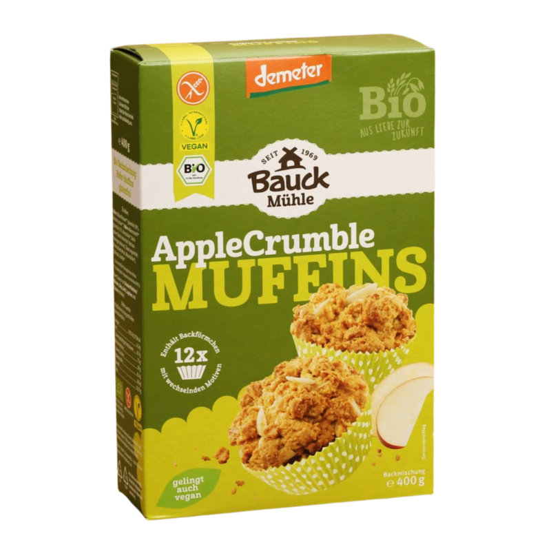 Base senza glutine per muffin al sbriciolato di mele