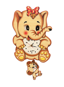 Wall Clock with Moving Eyes, Elephant