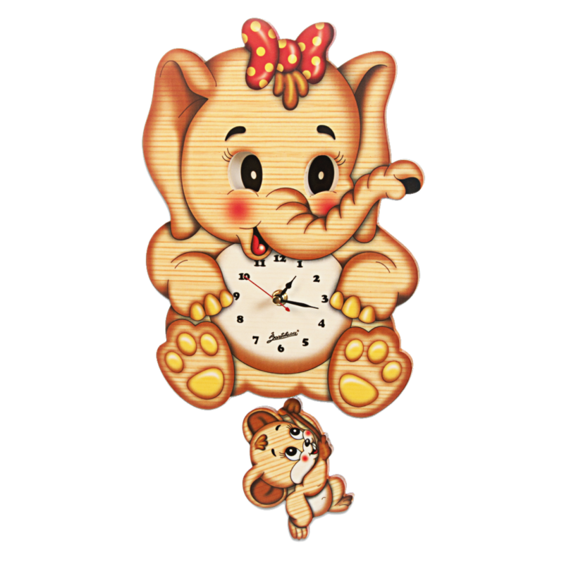 Wall Clock with Moving Eyes, Elephant