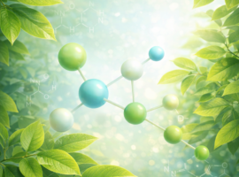 Aminohapete molekulide illustratsioon looduslikus taimses keskkonnas