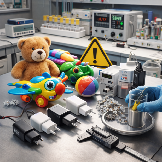 Laboris testitakse mänguasju, USB-laadijaid ja ehteid võimalike ohutusprobleemide ja ohtlike kemikaalide suhtes