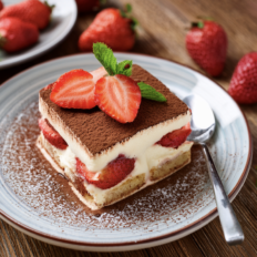 Vegan tiramisù maasikatega, suvine taimne magustoit Bio4You toodetest