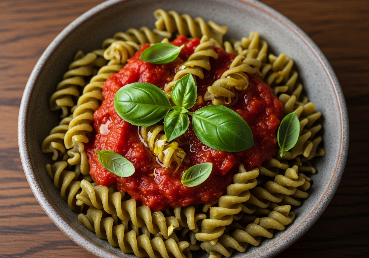 vegan läätsefussiili tomatikastmega Gluteenivaba & Vegan Läätsfusilli Tomatikaste Kõrvitsaseemneõliga | Bio4you Retsept